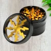 Black/Red & Gold Snowflake 4-Part Herb Grinder  👽✨