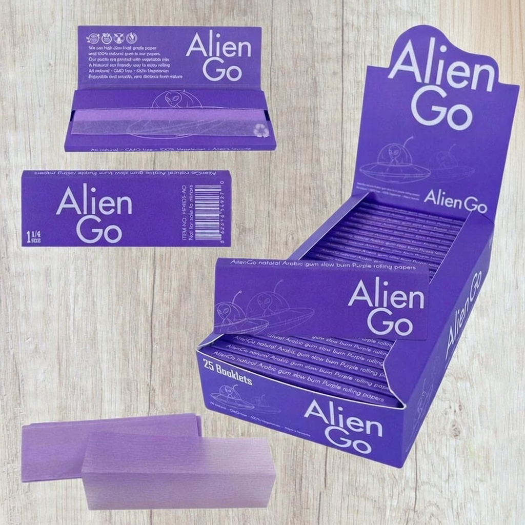 Alien Go Purple Colored Rolling Paper - 1 1/4 Size 50 booklets