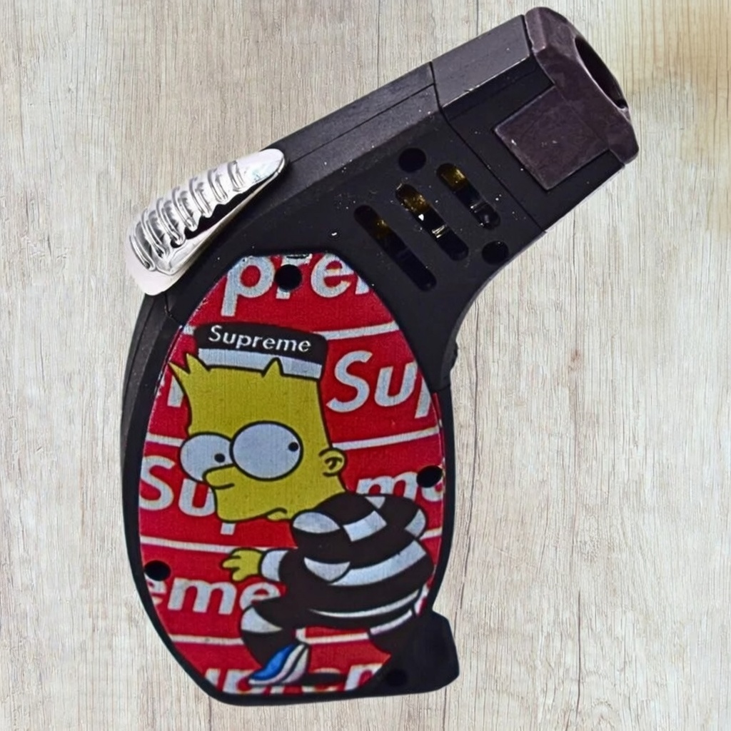 Supreme x Bart Simpson Torch Lighter โ Bold Black Edition with Iconic Parody Design ๐ฅ๐ฝ