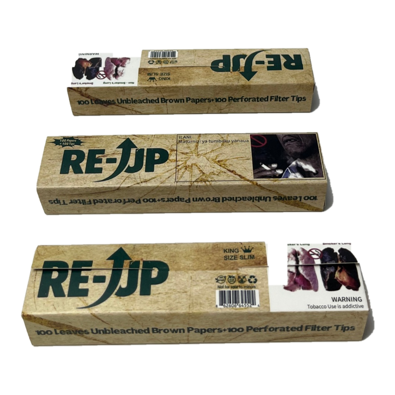 Re-Up King Size Slim rolling papers with filter tips, 100 leaves + 100 tips